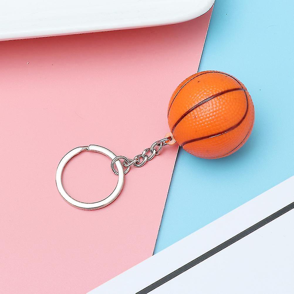 (Y)3 Pcs Mini Basketball Keychain Creative Keyrings Souvenir Pendant For Players Athletes Boys Teammates(orange)