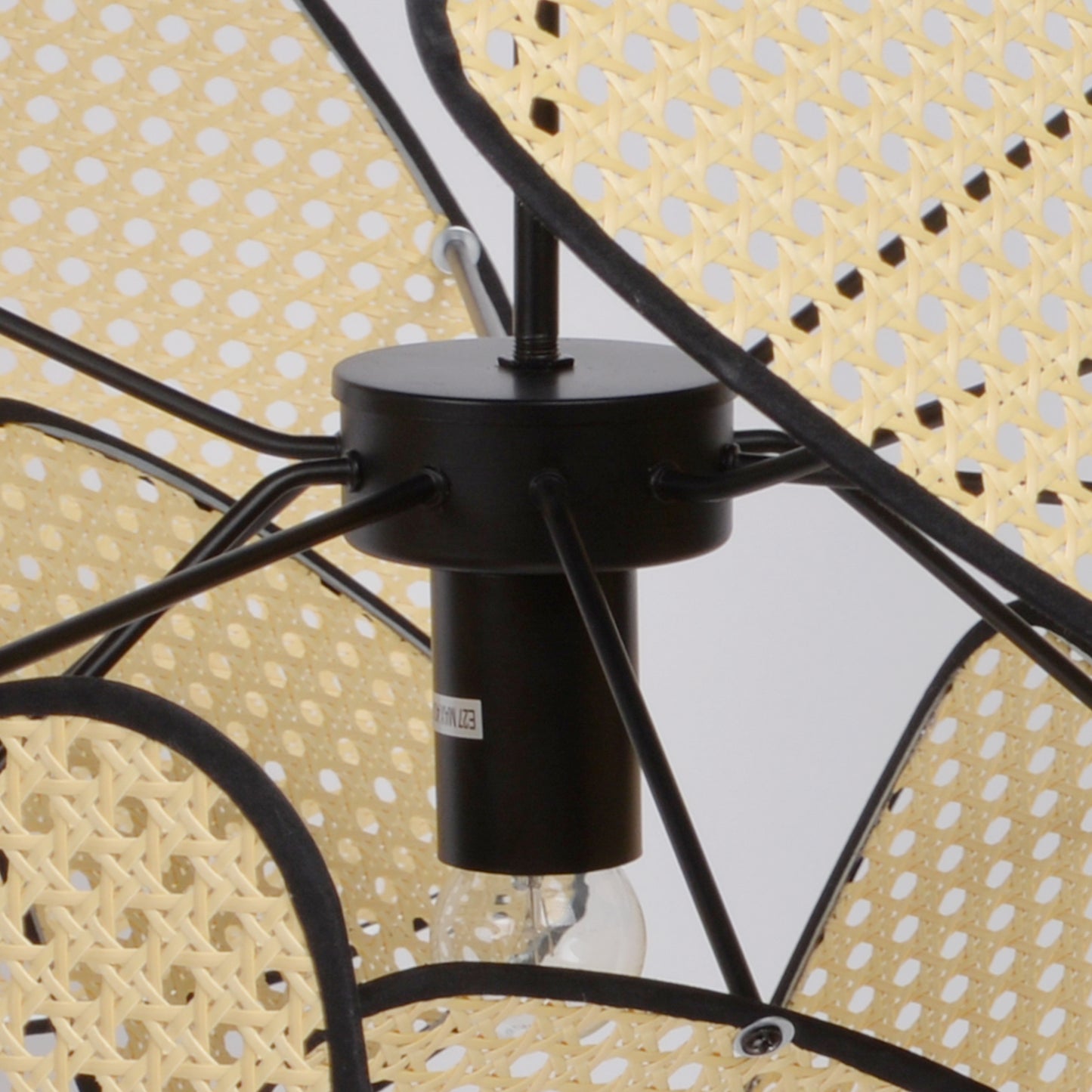 (M)Hollow Fan Blades Combination Rattan Pendant Light Shade For Bedroom Kitchen Island