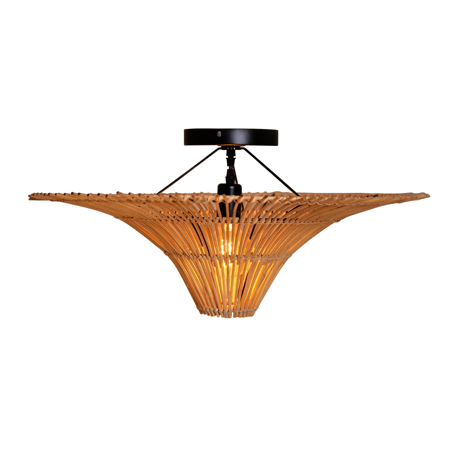 (M)ARTURESTHOME Rustic Wicker Ceiling Light Fixtures Boho Rattan Chandelier for Coastal Kitchen Island Dining Room
