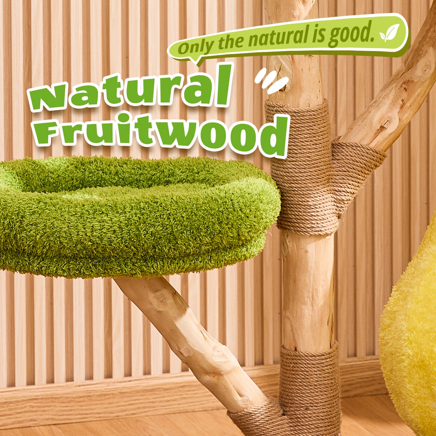 Luxury cat tree for indoors, all-in-one tall solid wood cat tree with scratching posts and multi-layered pear-shaped beds, perfect for multi-cat households