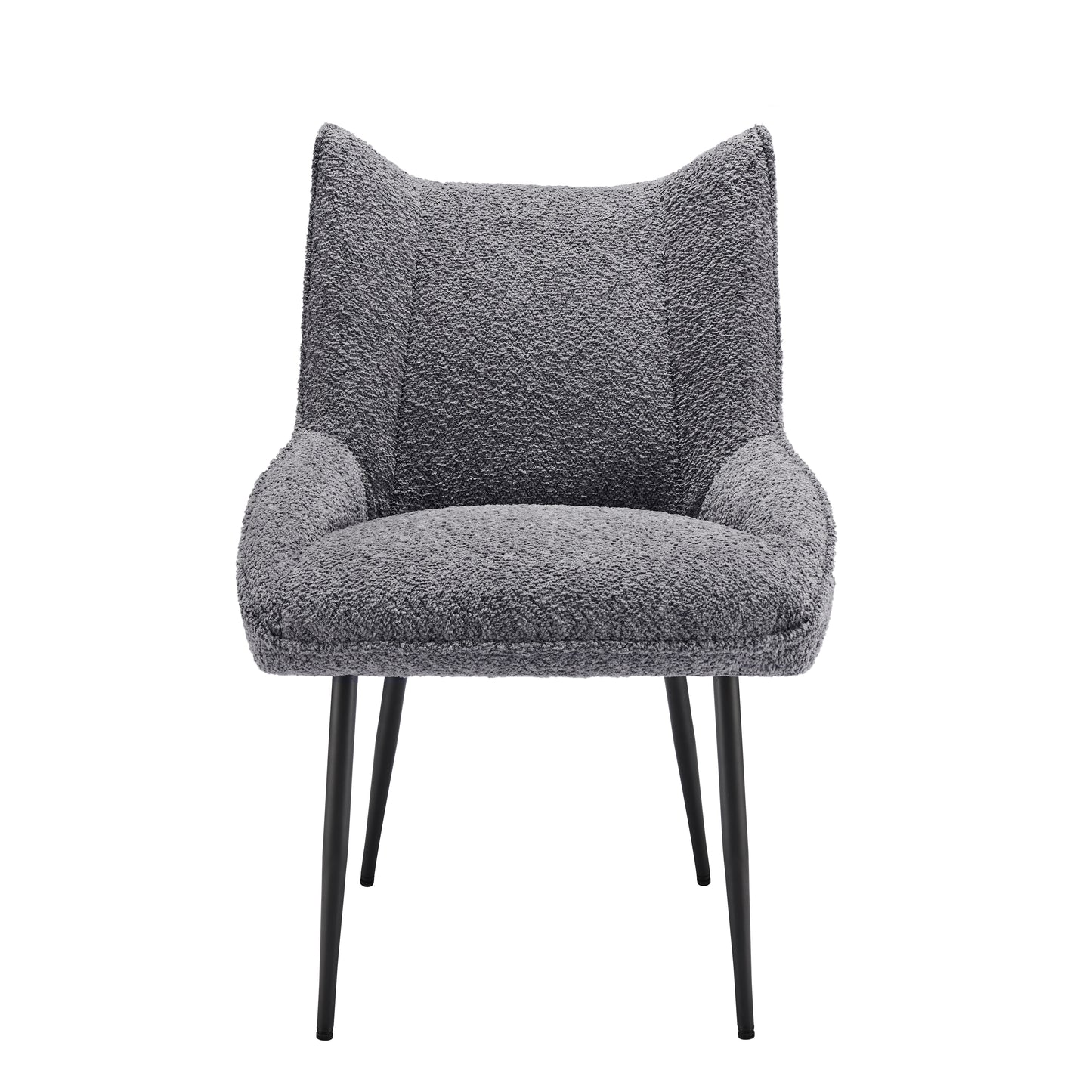 Gray Teddy Velvet Lounge Chairs-Thickened Cushions, Set of 2