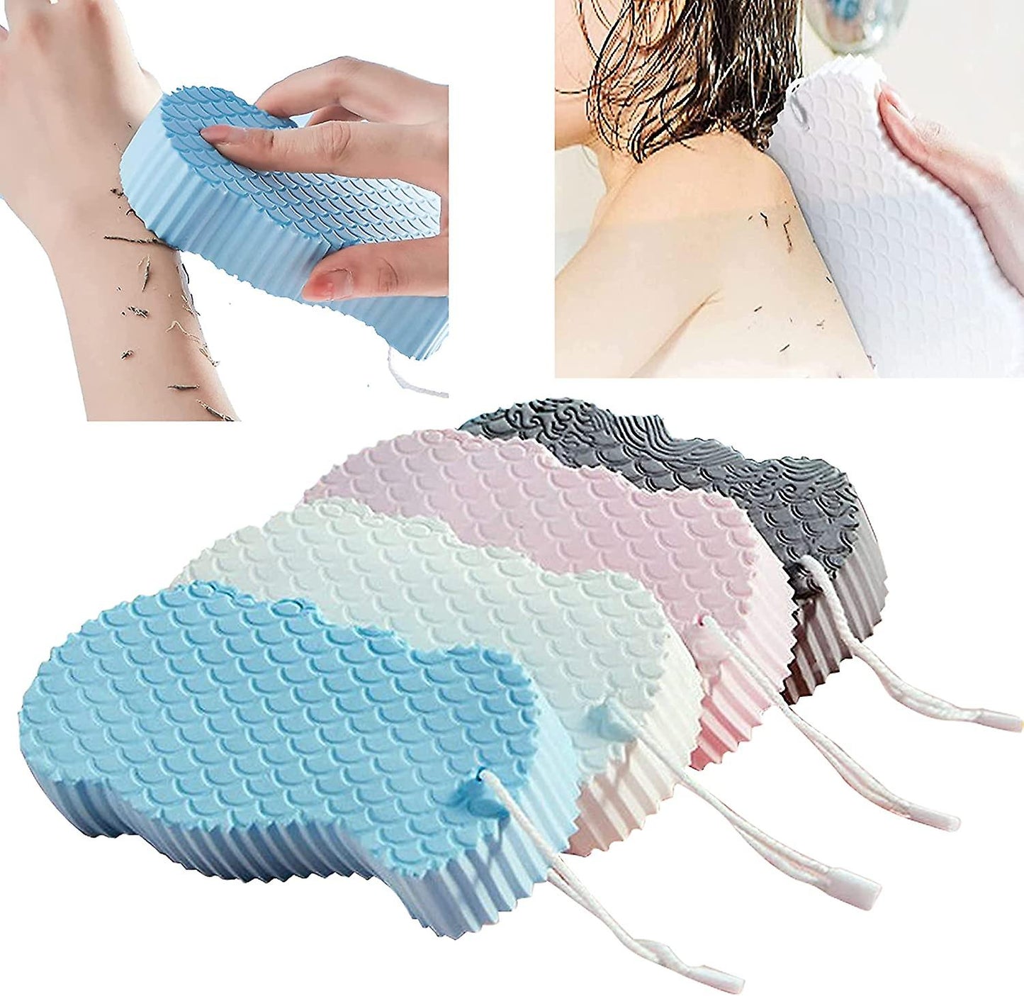 (Y)4pcs Super Soft Exfoliating Bath Sponge, 3d Baby Bath Sponge, Dead Skin Massager Cleaning Shower Sponge