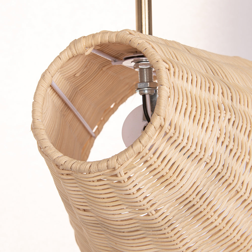 (M)Rattan Wall Lamp Lantern Wall Sconces Wicker Lamp Hand Woven Rattan Wall Light Farmhouse Rustic Boho Sconces Wall Lighting for Living Room Bedroom