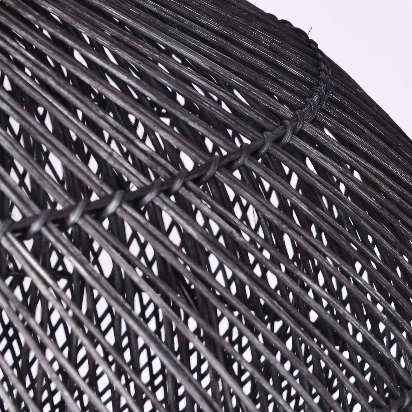 (X) Black Handcrafted Rattan Gourd Shaped Chandelier, Natural Modern Minimalist Lamps for Bedroom and Living Room
