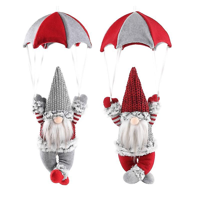 (Y)Christmas Skydiving Old Man Cloth Faceless Doll Xmas Decorations