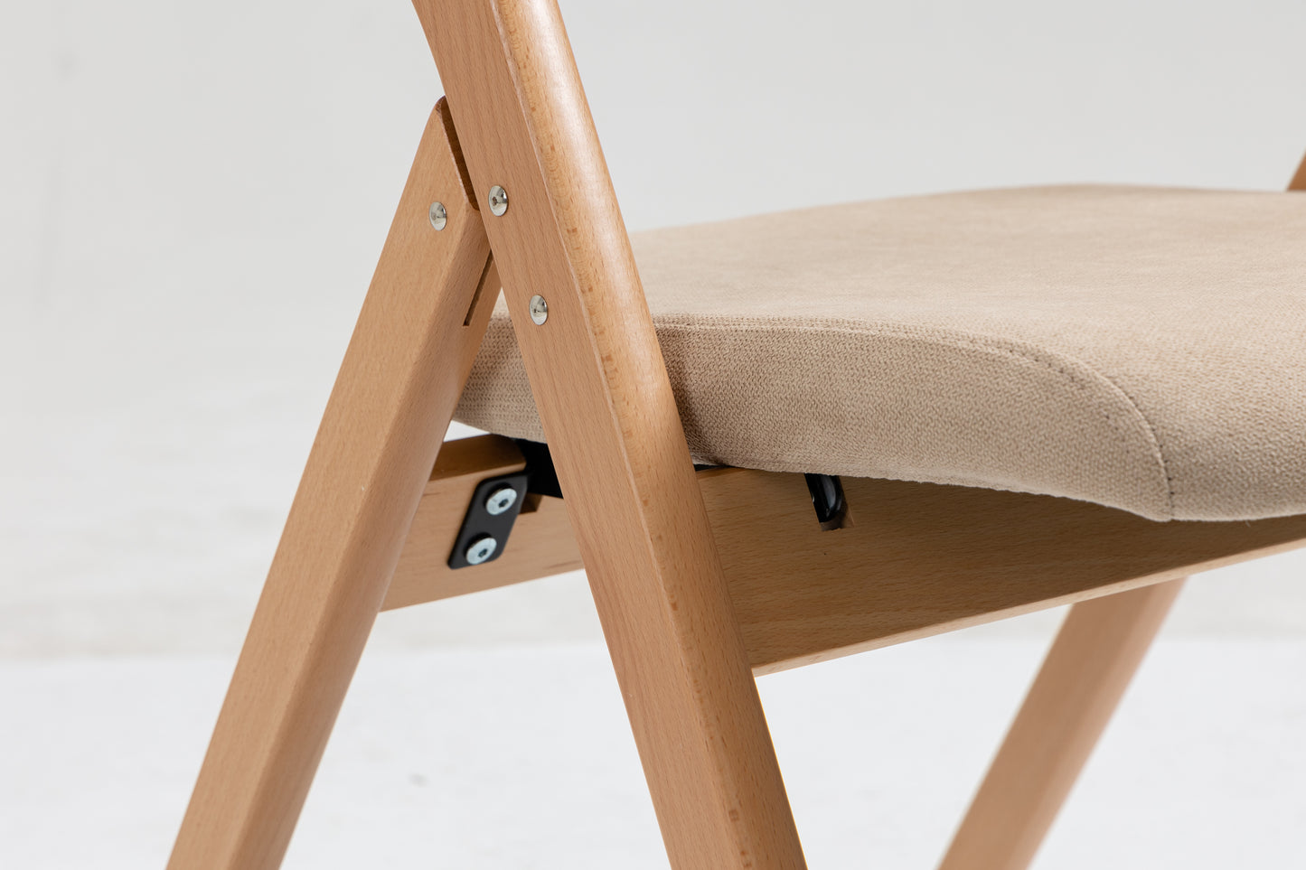Wooden Stackable Folding Chairs with Padded Seats & Removable Covers - 2 Pack for Kitchen, Office, Wedding, Party, Picnic