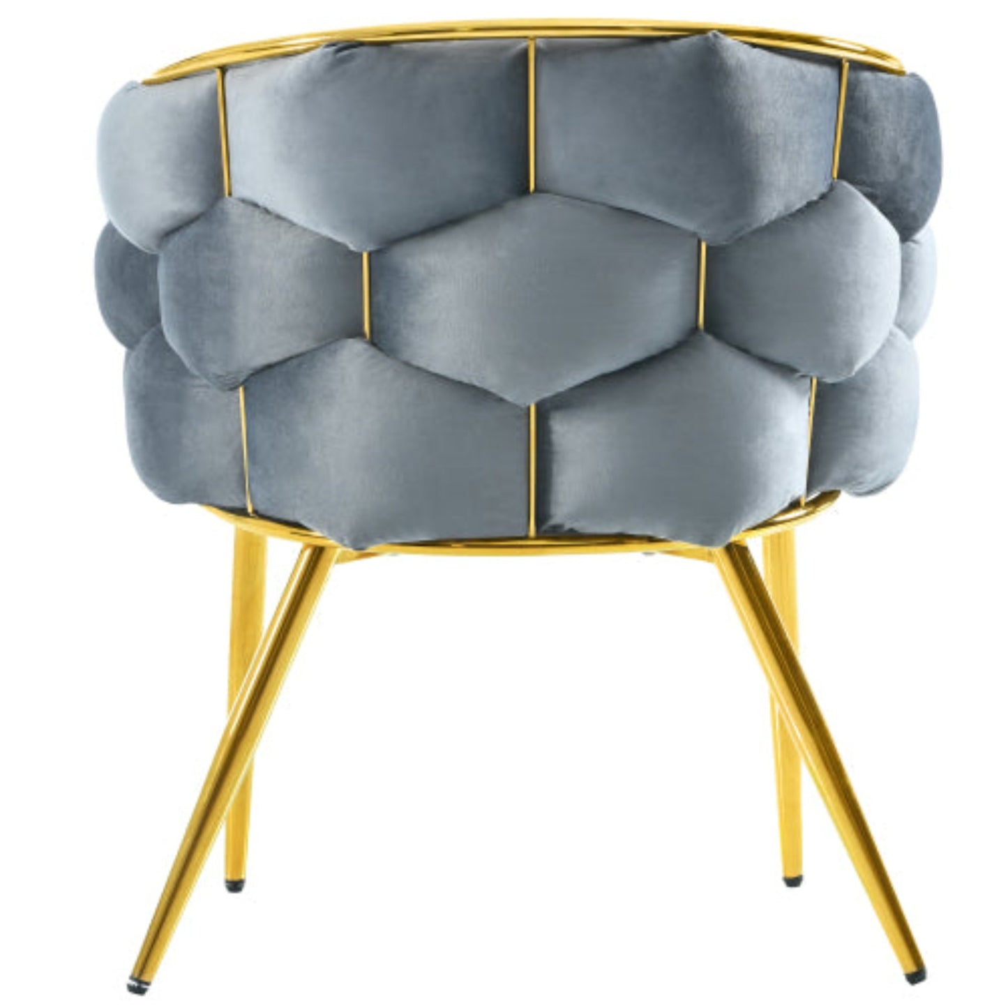 Gray Velvet Bubble Chair,Gold-Plated Legs, Modern Living Dining Set