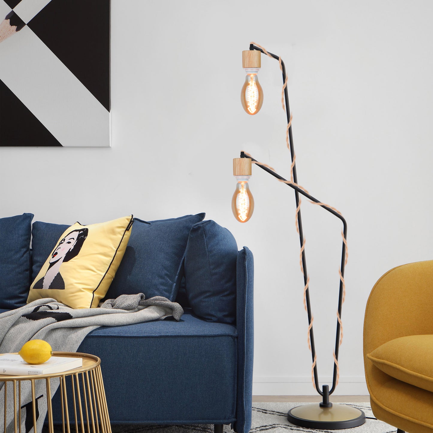 (M)Pendant Light Cord - Hanging Light Kit with Dimmable Switch Vintage Lamp Cord with Twisted Nylon Lights Socket E26 E27 for Farmhouse Lamp Cable DIY (9.8FT/16.4FT/32.8FT, Cylinder Shape)