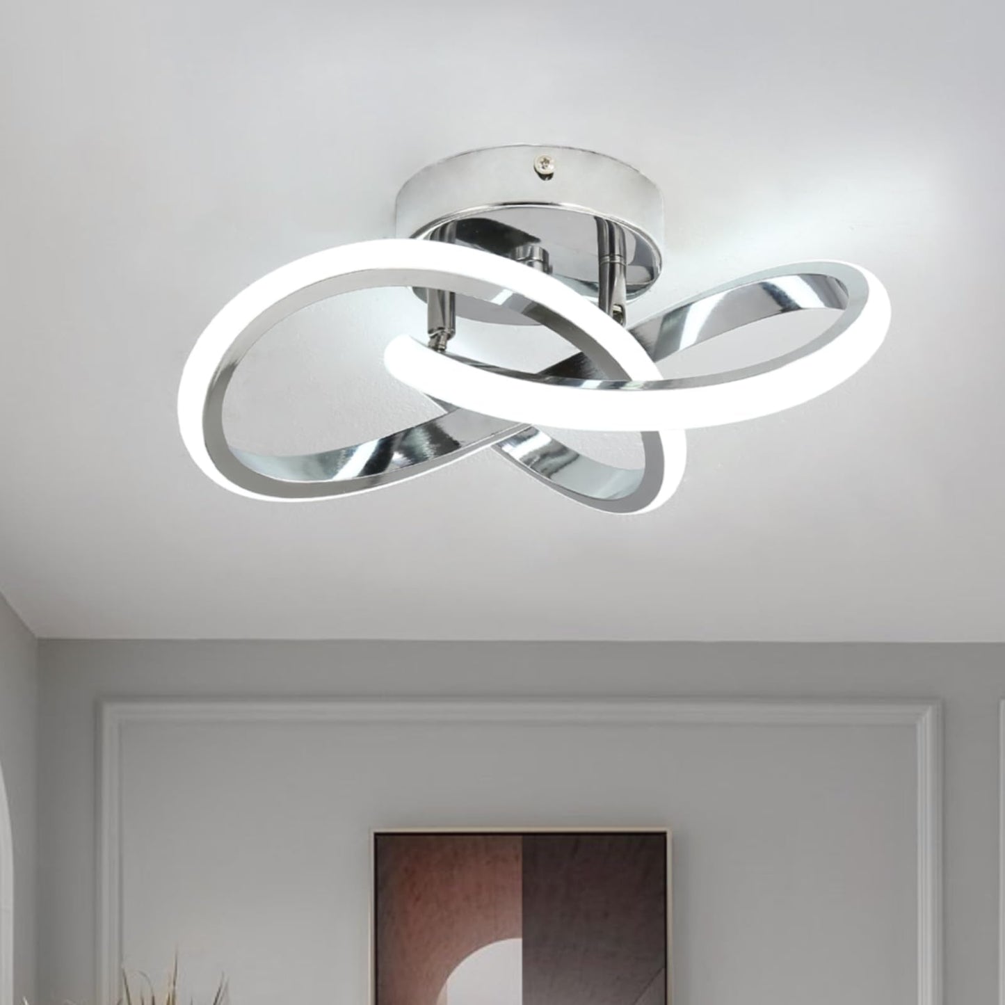 (Y)Hallway Light Acrylic Modern LED Ceiling Light Fixture Cool White 6000K Near Ceiling Light For Bedroom Bathroom Kitchen Balcony Corridor Stairway Aisle Light Curved Creative Design Ceiling Lights
