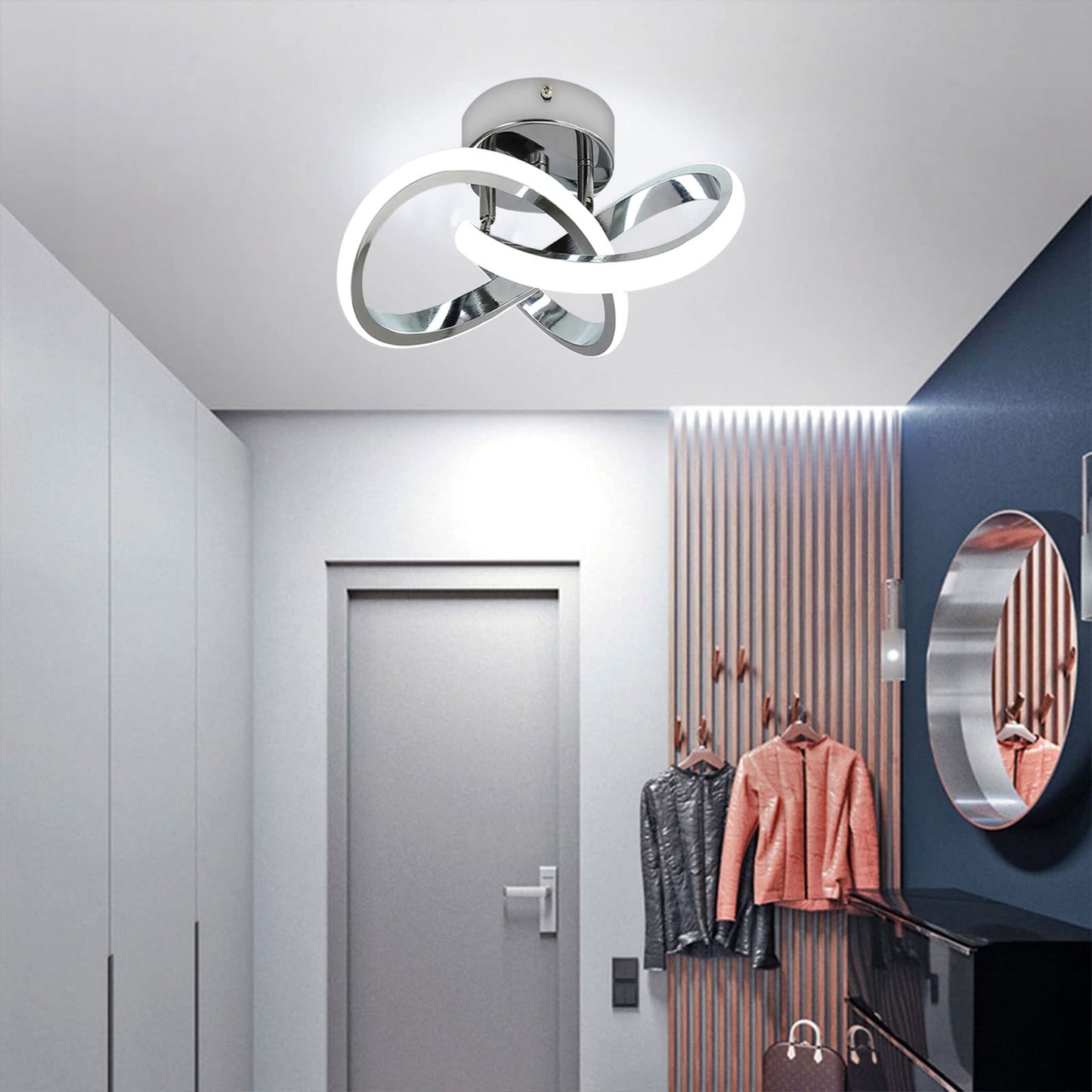 (Y)Hallway Light Acrylic Modern LED Ceiling Light Fixture Cool White 6000K Near Ceiling Light For Bedroom Bathroom Kitchen Balcony Corridor Stairway Aisle Light Curved Creative Design Ceiling Lights