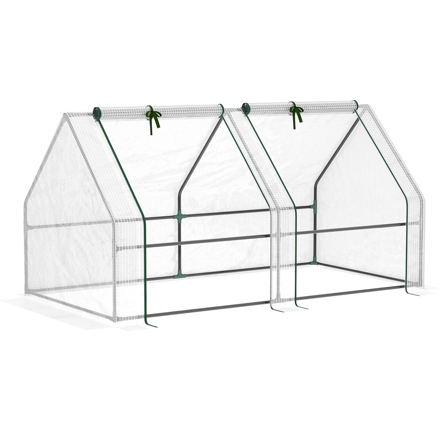 Film greenhouse with window, PVC greenhouse 120x60x60 cm, transparent tomato house & cold frame for plants