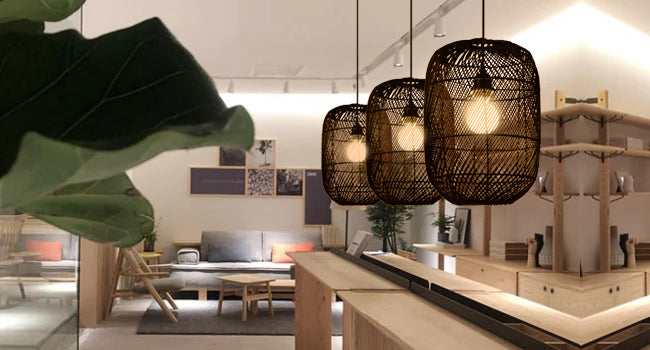 (Q)11.8 Inch Black Rattan Hand Woven Pendant Light, Bohemian Style Rattan Woven Pendant Light, Suitable for Bedrooms, Living Rooms, Kitchens