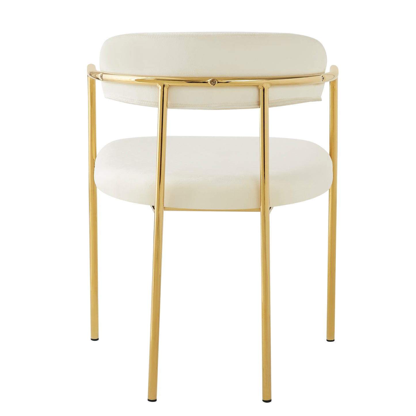 Modern Velvet Dining Chairs (2 Pieces) with Gold Plated Iron Legs, Ergonomic Design, Luxury Ring Frame