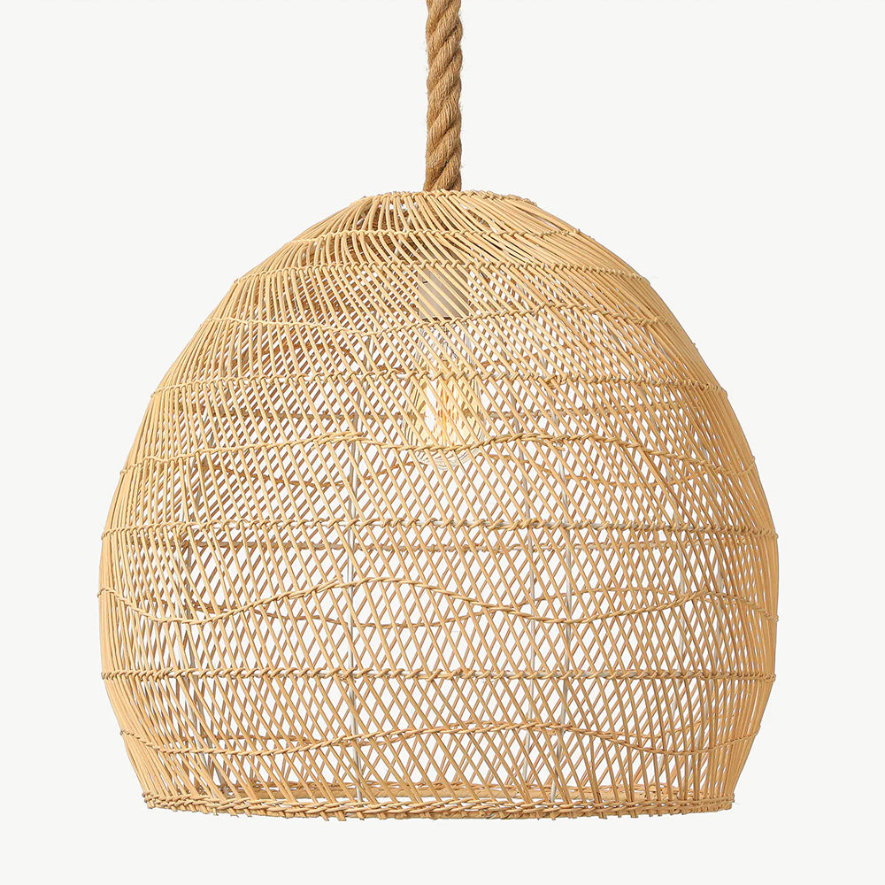Rope Rattan Lighting Fixture Hardwired for Kitchen Island