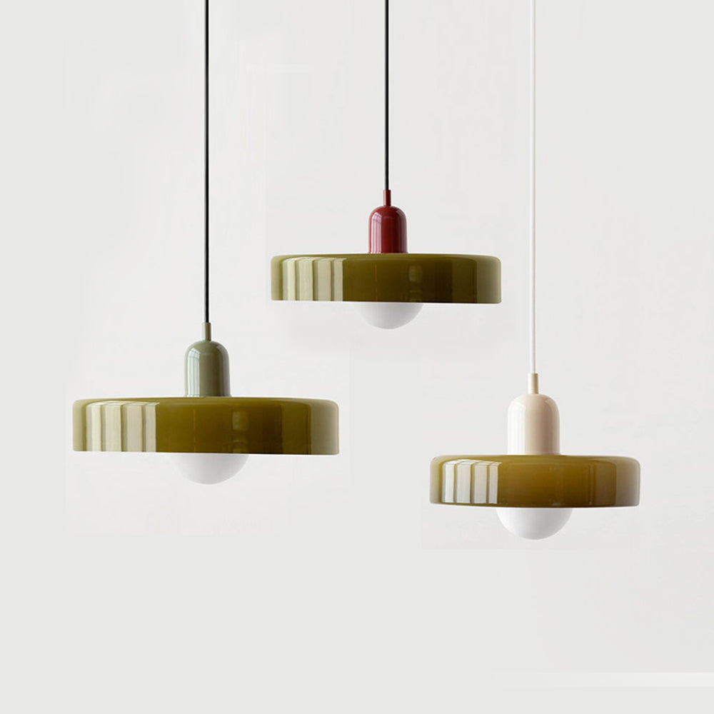 (M)1-Light Glass Pendant Light Fixture Modern Small Lamps for Living Room/Kitchen