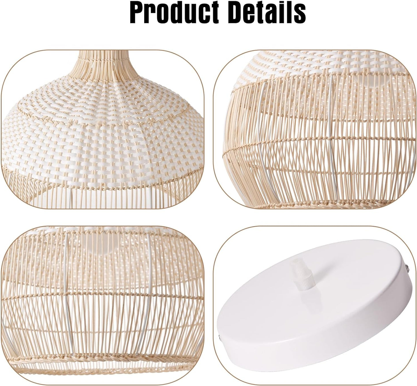Handwoven Rattan Pendant Lighting Kitchen Island Tropical Vine Light Fixture