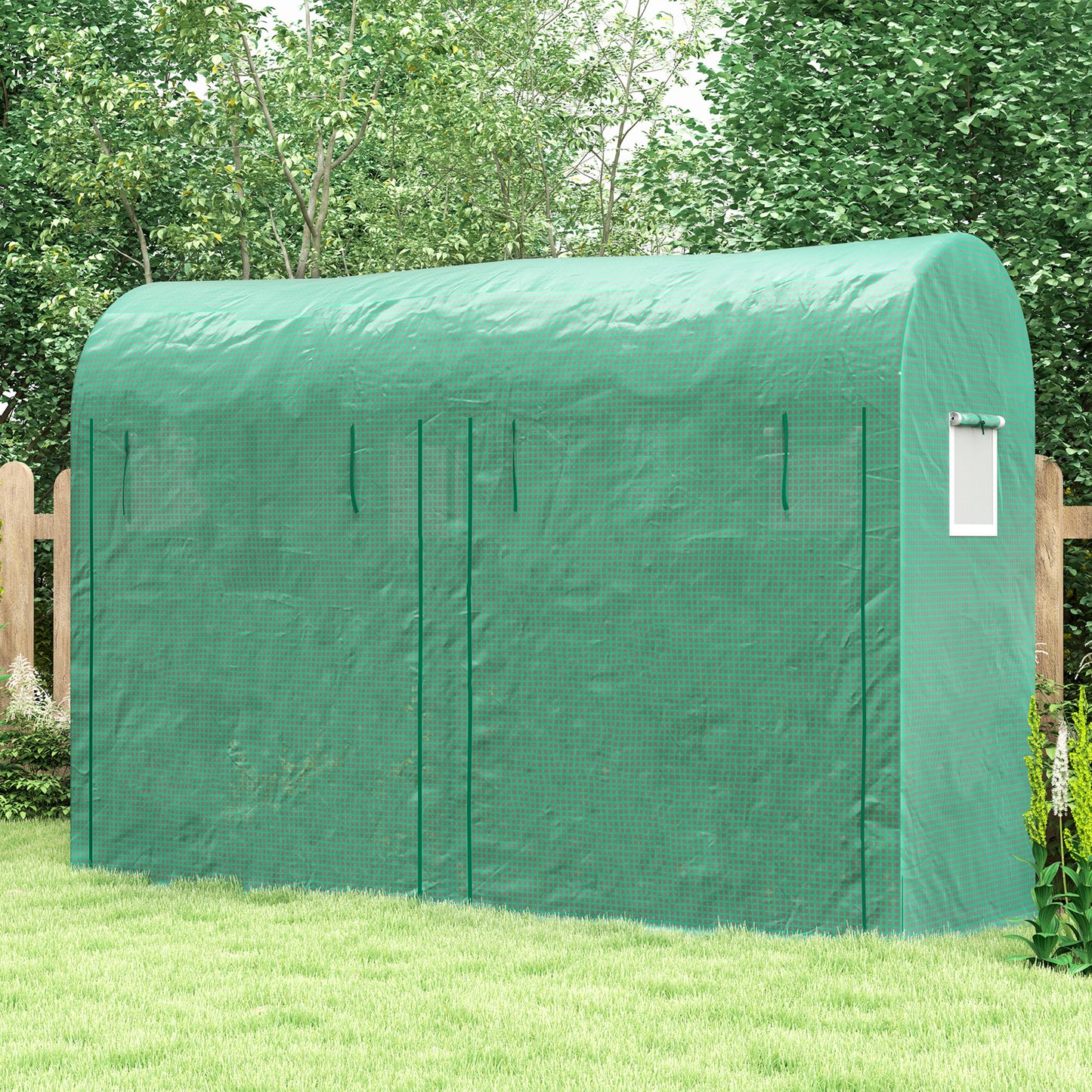 Garden greenhouse with windows, doors, steel PE film greenhouse, 300x100x200cm