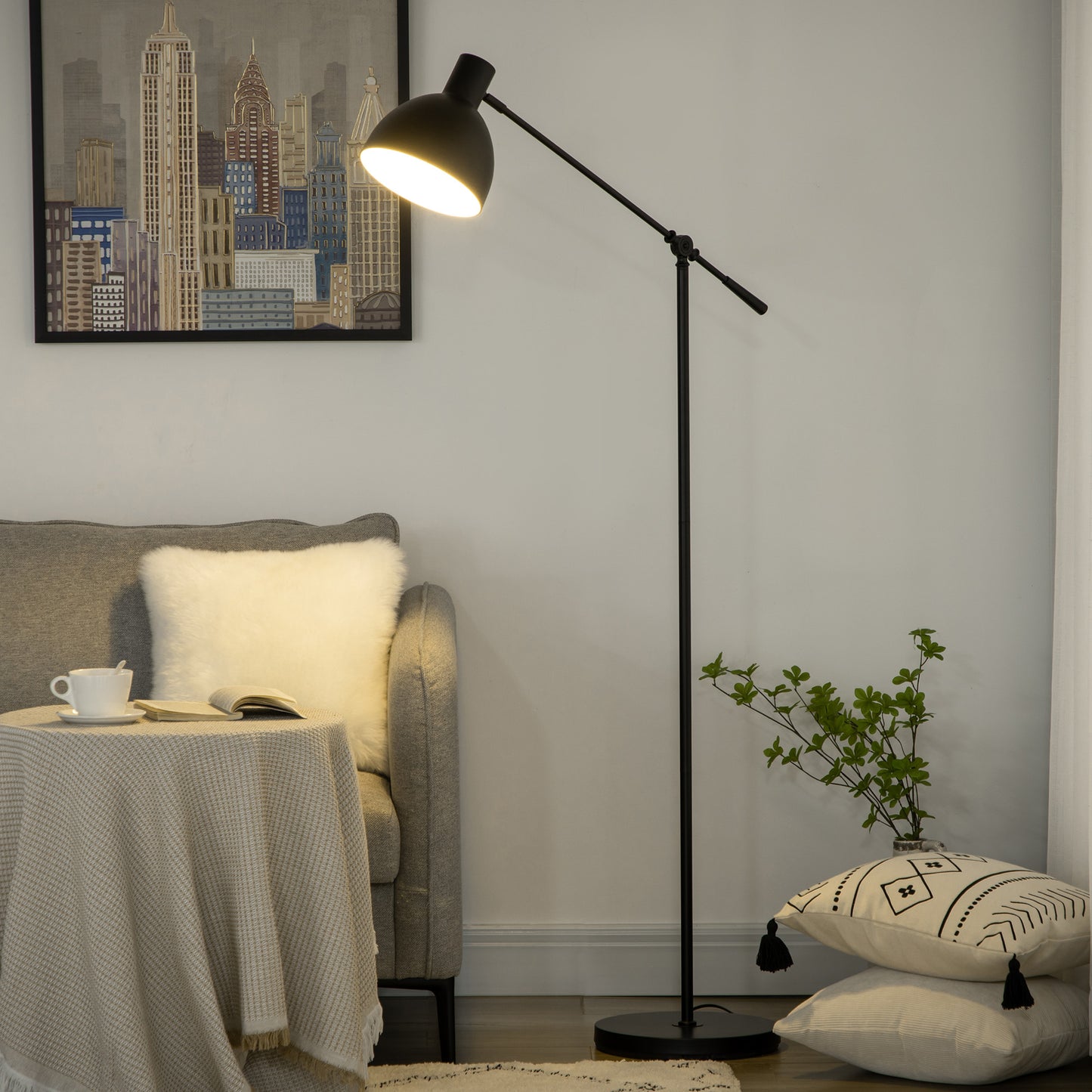 Floor lamp, LED energy-saving lamp 10W warm white light dimmable for indoor use, bedroom, restaurant