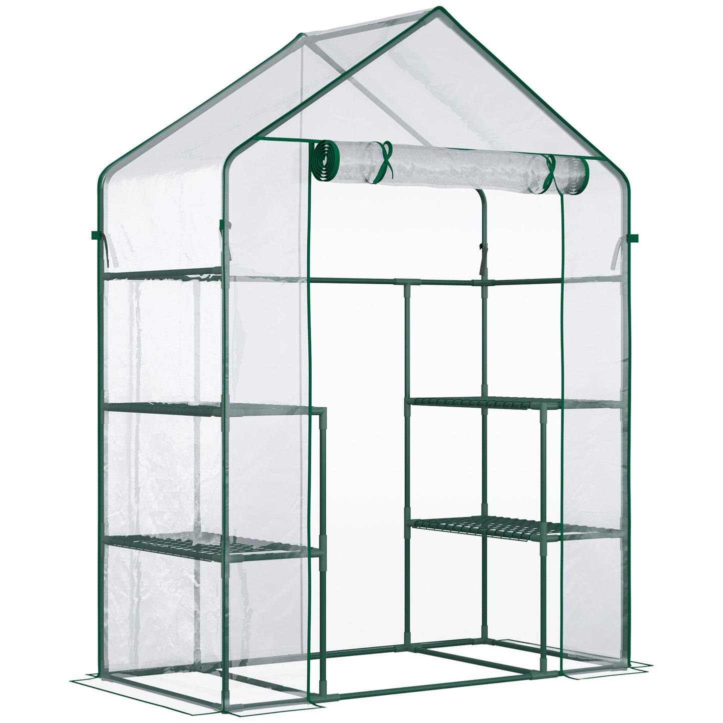 Plastic greenhouse Walk-in tomato greenhouse 142x73x195cm with 6 shelves, transparent for garden & plants