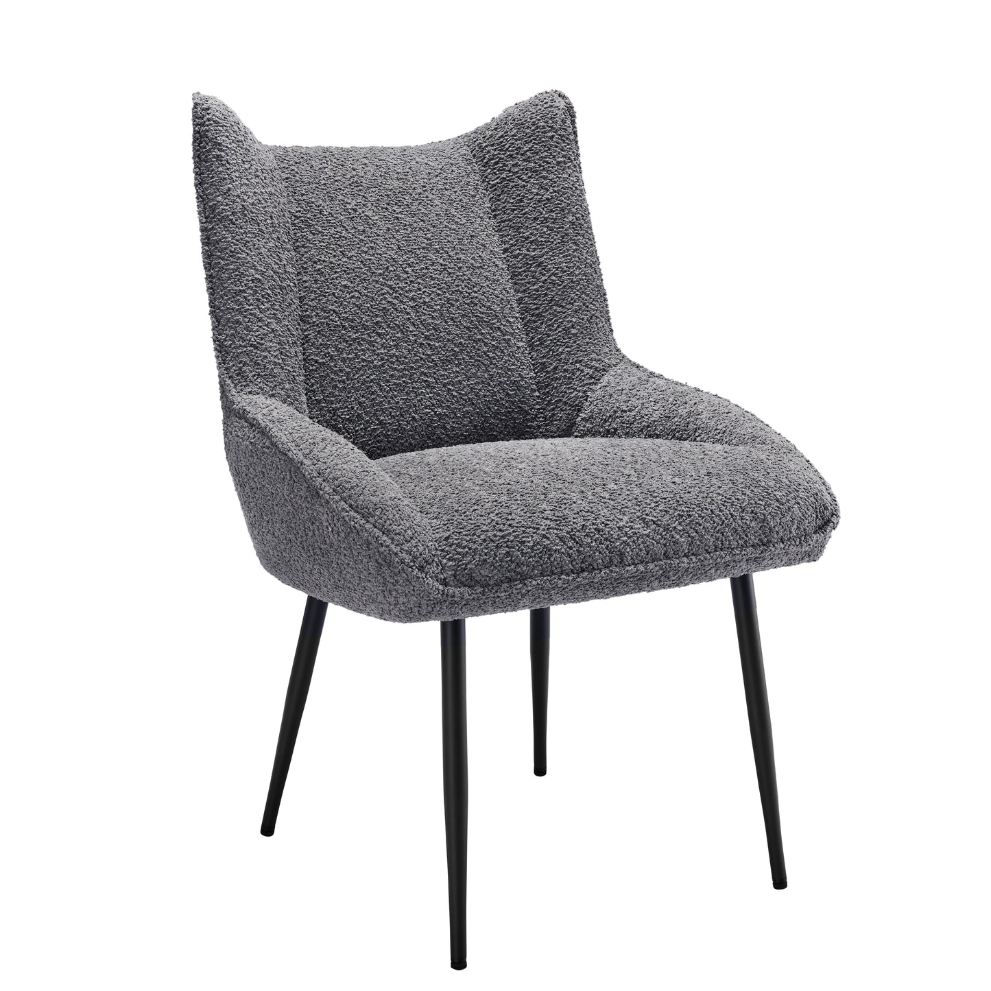 Gray Teddy Velvet Lounge Chairs-Thickened Cushions, Set of 2