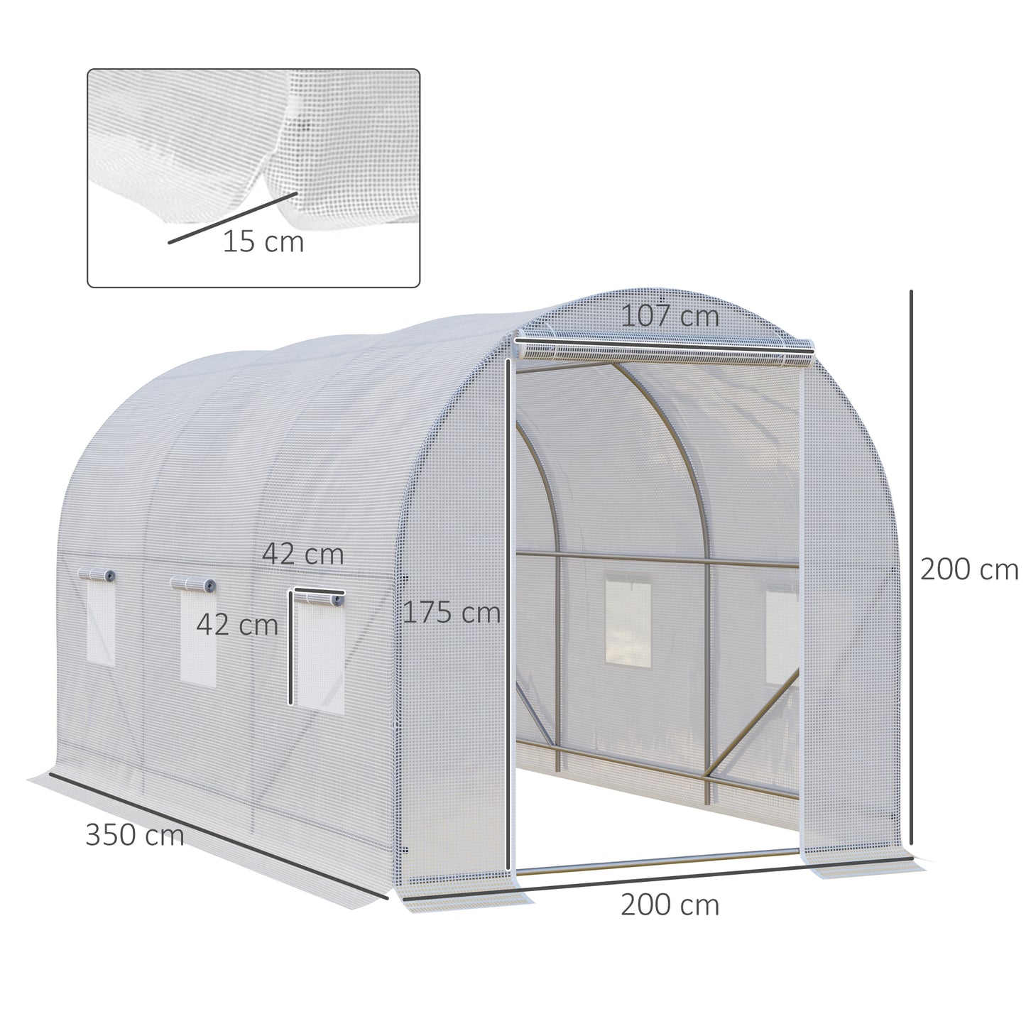 Greenhouse 350x200x200cm film greenhouse greenhouse plant house ideal for garden care & plant cultivation