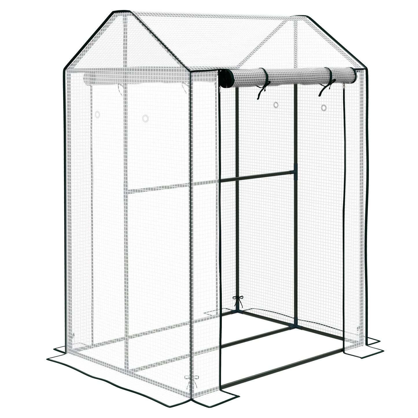 Double door plastic greenhouse, white windproof tomato house, 100x80x150cm, suitable for garden and balcony