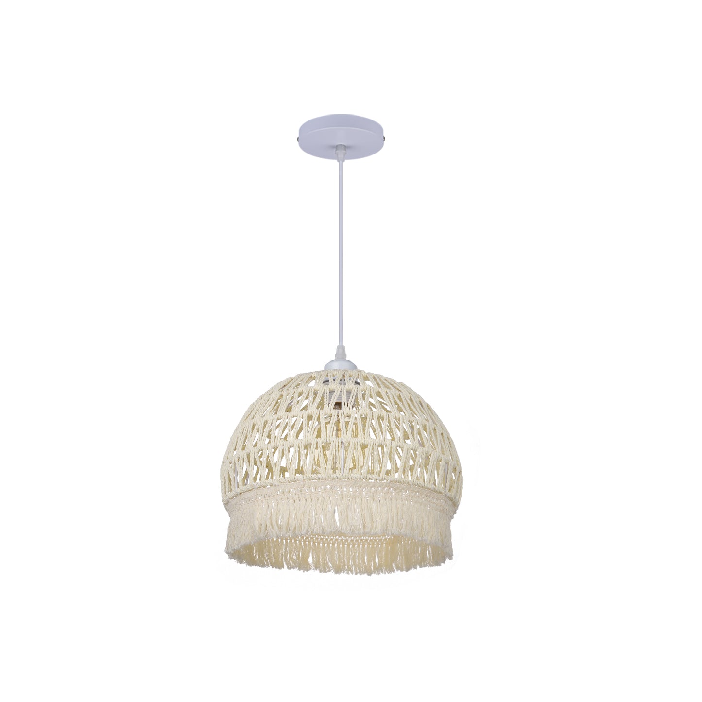 (M)ARTURESTHOME Pendant Light Fixture Black Rattan Drum Shade 1 Light Hanging Chandelier For Living Room
