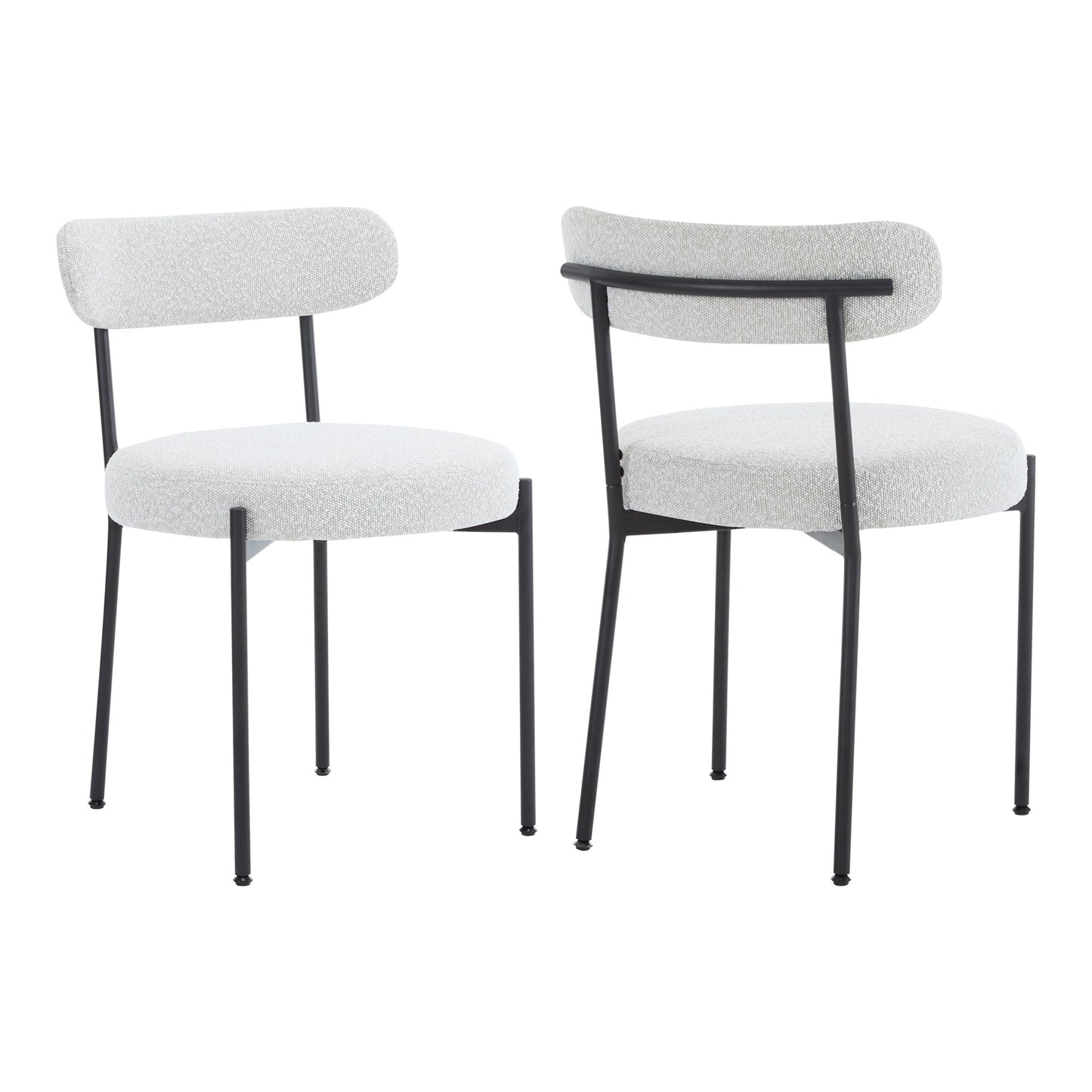 Modern Dining Chairs Set of 2, Round Padded Terry Cloth, Multi-room Suitable
