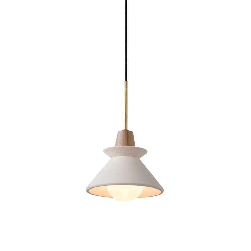 (Y)9.4 inches (about 24.9 cm) Concrete Pendant Light Kitchen Island Pendant Light Unique Pinecone Shade Industrial Pendant Light Scandinavian Cement Pendant Light for Dining Room, Bedside, Kitchen, Hallway, 1 Piece, White