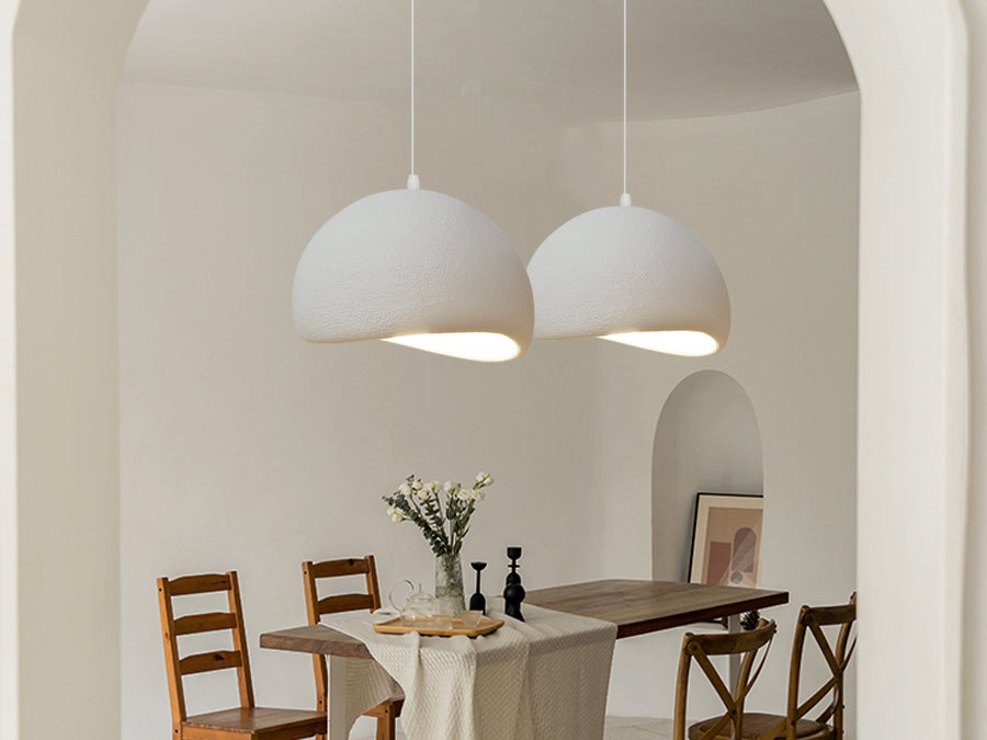 (M)Wabi Sabi Pendant Lighting Polystyrene White Chandelier Hanging Light Fixture for Dining Room Hall
