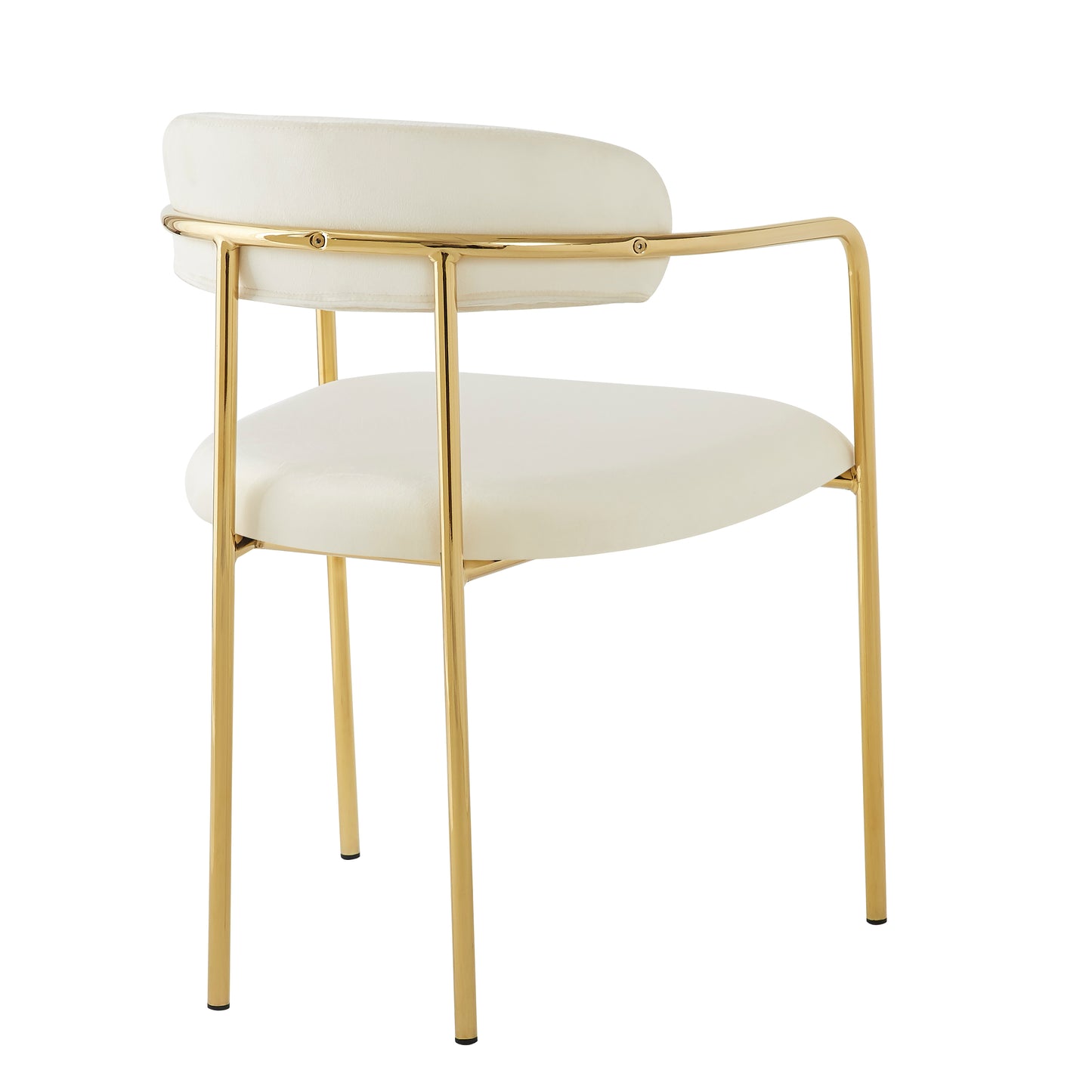 Modern Velvet Dining Chairs (2 Pieces) with Gold Plated Iron Legs, Ergonomic Design, Luxury Ring Frame