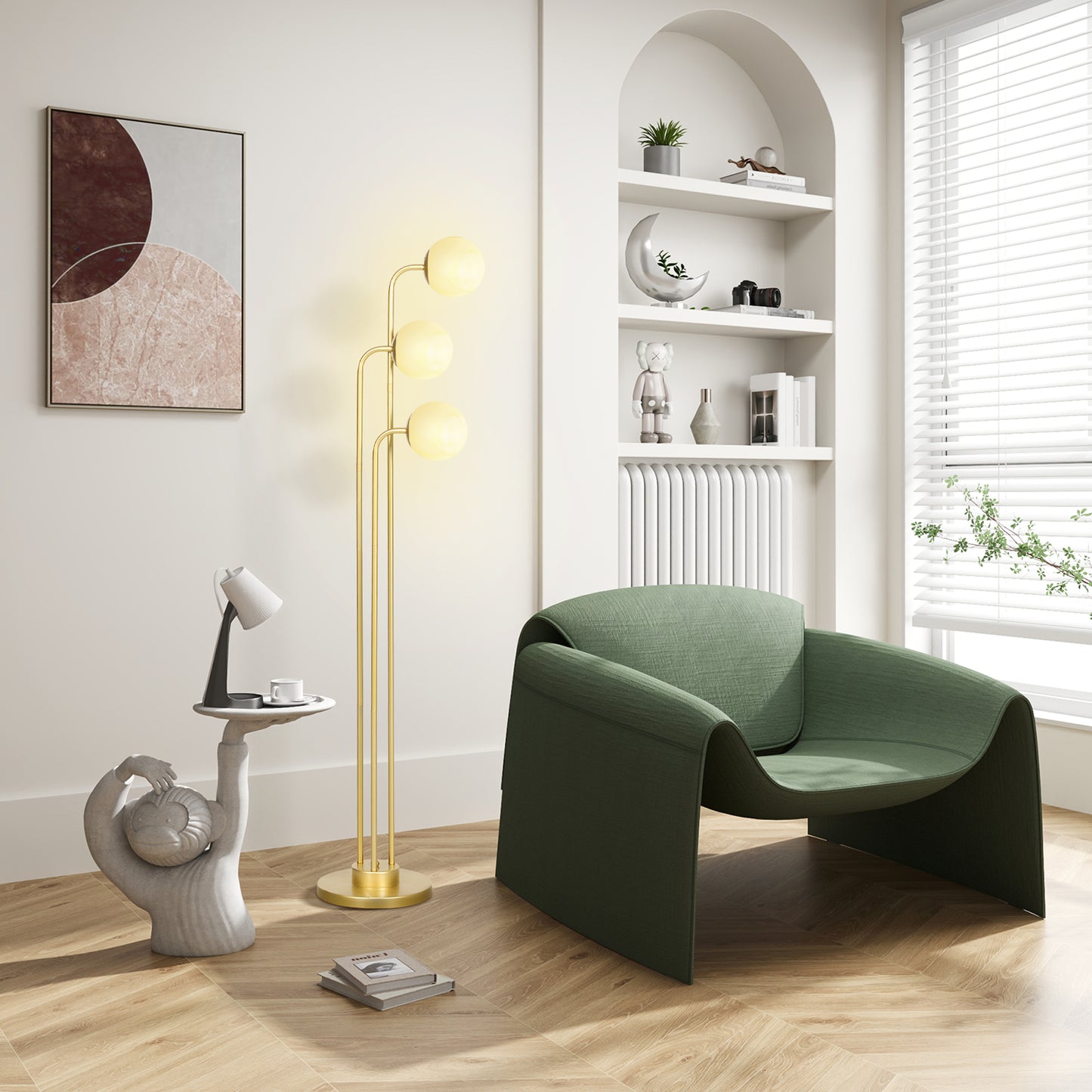 Floor lamp with rotating lampshade, 120W, 1.65m high bedside lamp with foot switch, bedroom, office, living room floor lamp