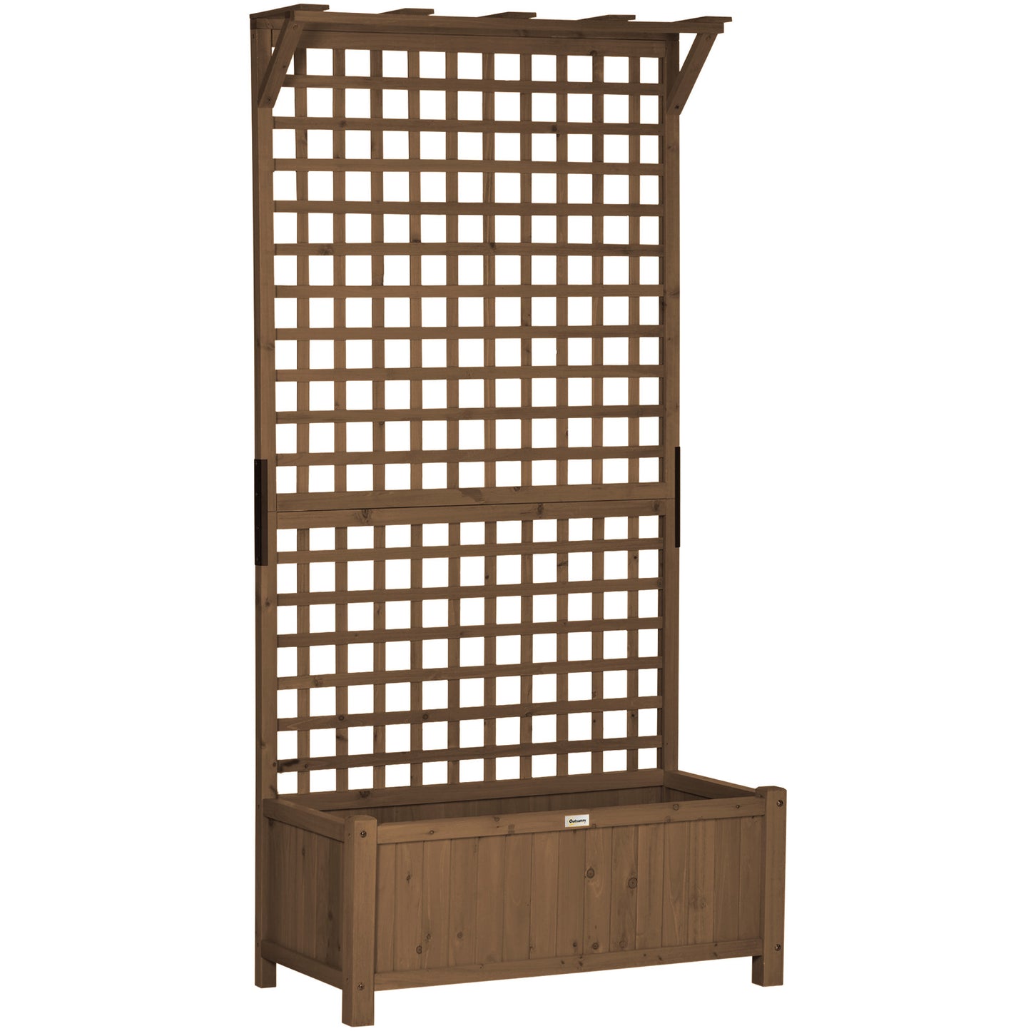 Raised Flower Bed Planter with Trellis, 90 x 45 x 183 cm for Garden Balcony Terrace, Flower Pots for Climbing Plants Basket Plants
