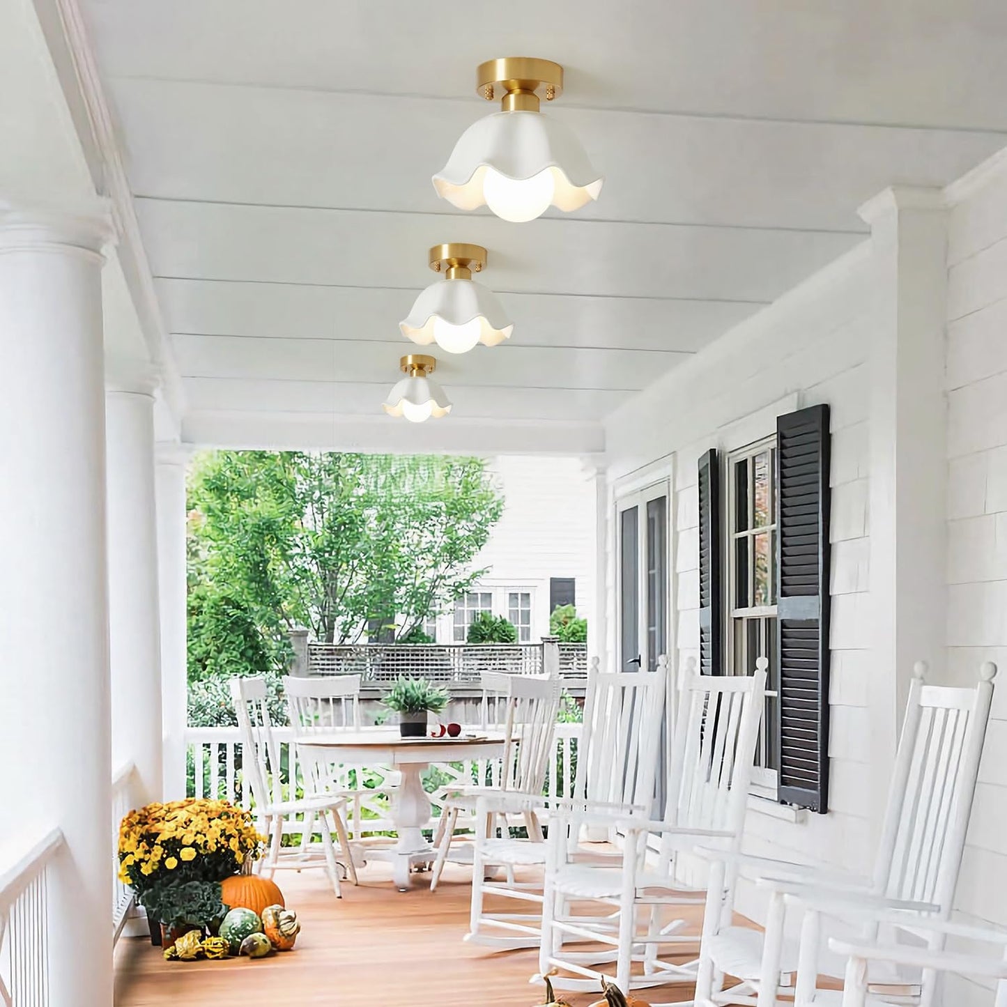(Y)Modern Farmhouse Brass Semi Recessed Ceiling Lights Milk Glass Light Fixtures Gold Vintage Approach Ceiling Light Fixtures Small Hallway Semi Flush Mount Lights For Kitchen Dining Room