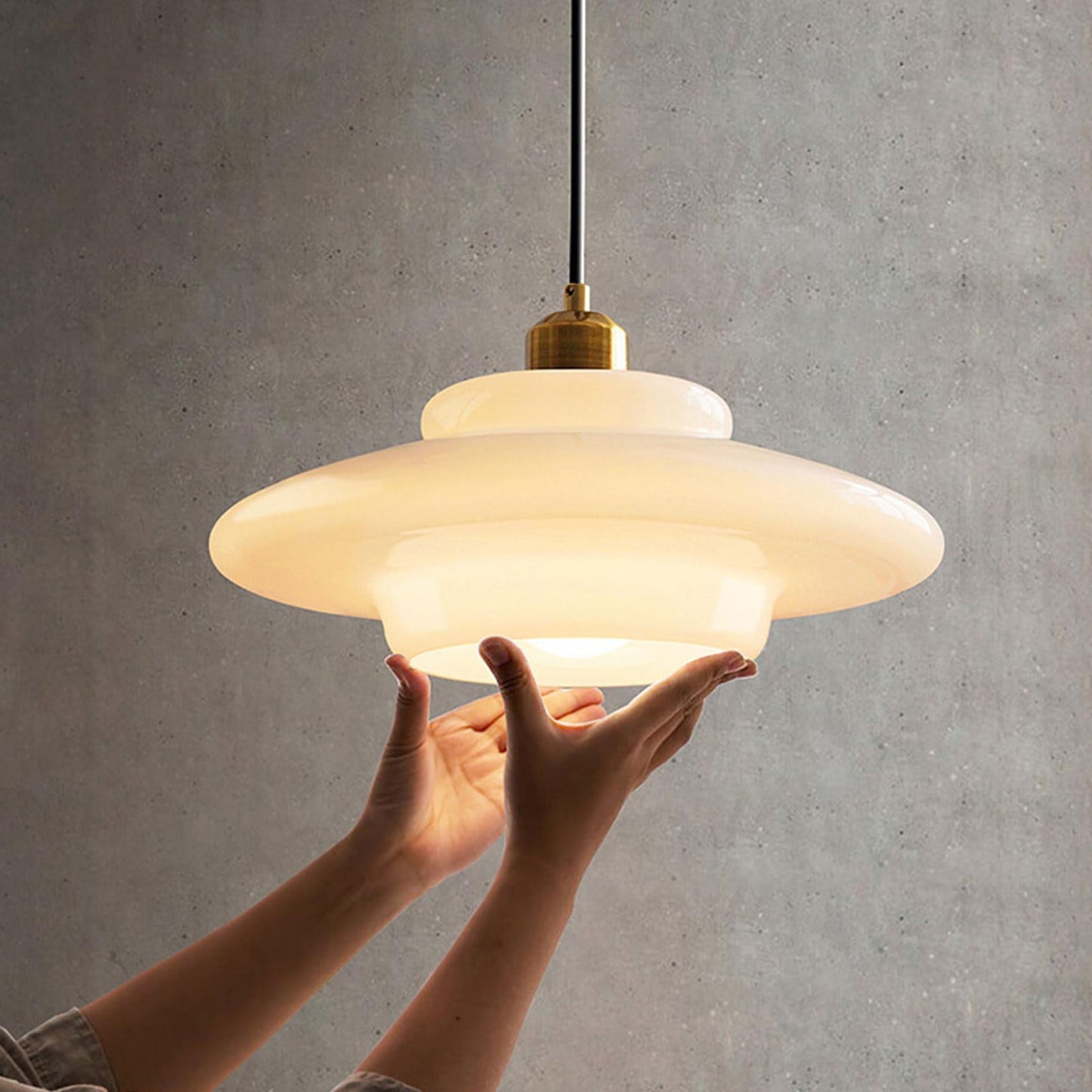 (Y)Mid Century Pendant Lamp Gold Scandinavian Dining Table Pendant Light White Glass Shade Glass Lamps For Kitchen Island Dining Table Bedroom