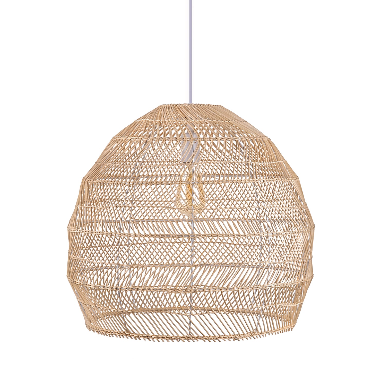(M)Rattan Pendant Lighting Dome Natural E26 for Living Room