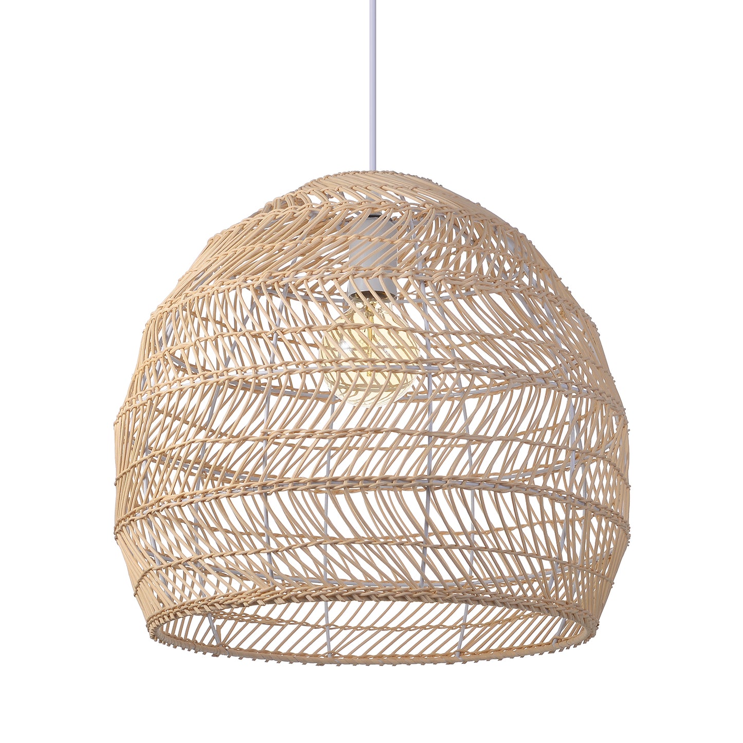 (M)Rattan Pendant Lighting Dome Natural E26 for Living Room