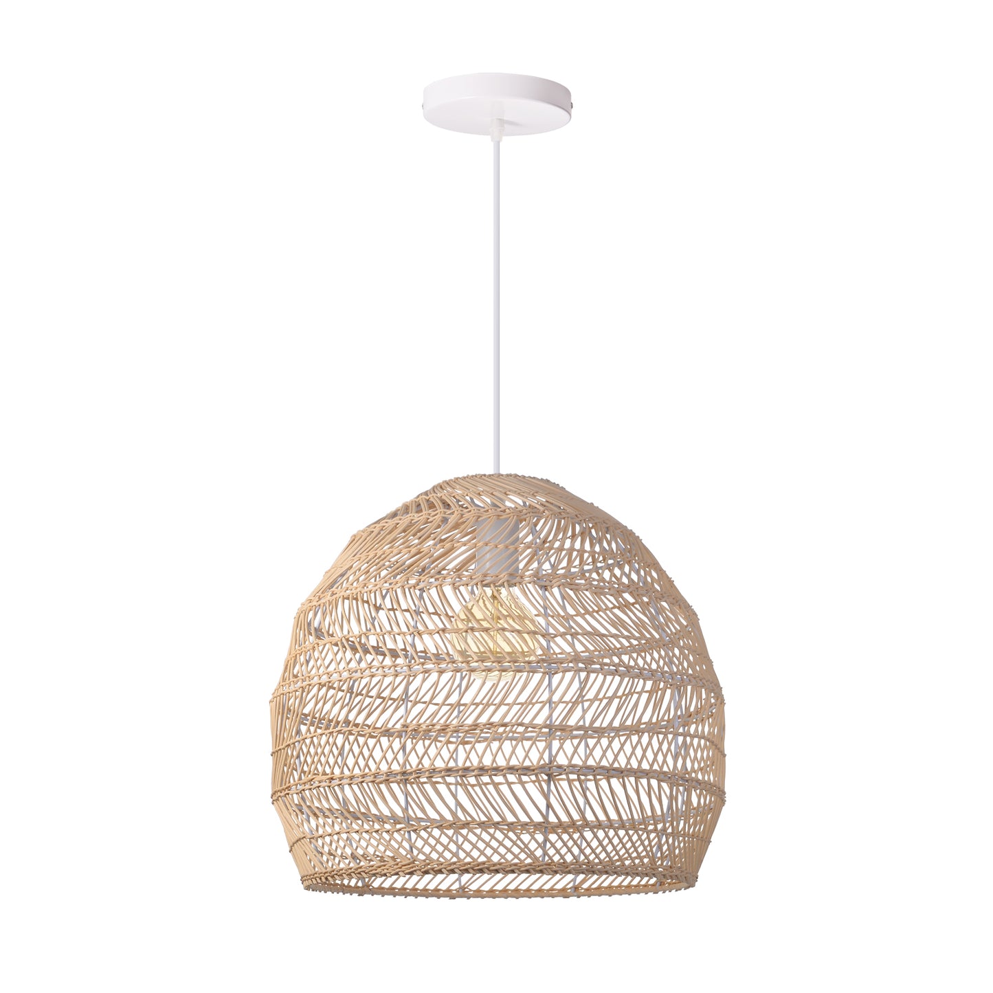 (M)Rattan Pendant Lighting Dome Natural E26 for Living Room