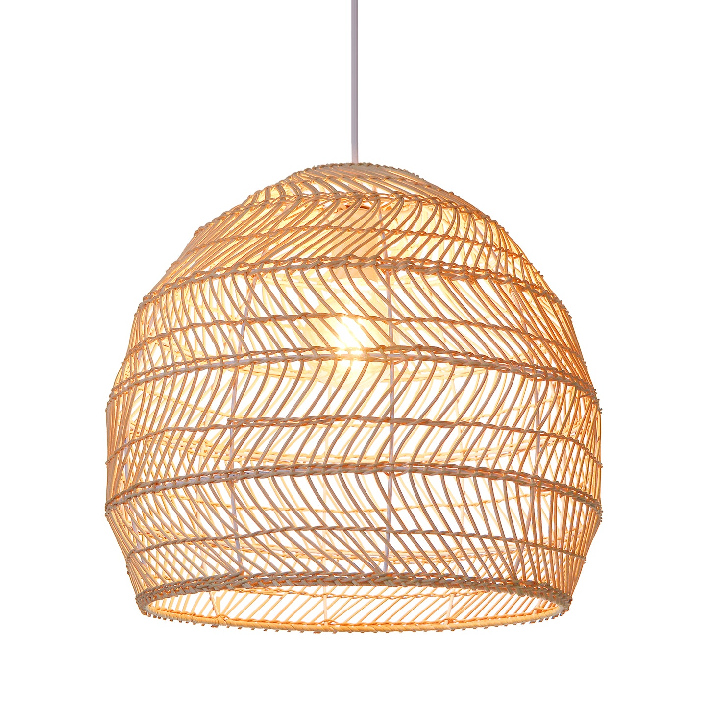 (M)Rattan Pendant Lighting Dome Natural E26 for Living Room