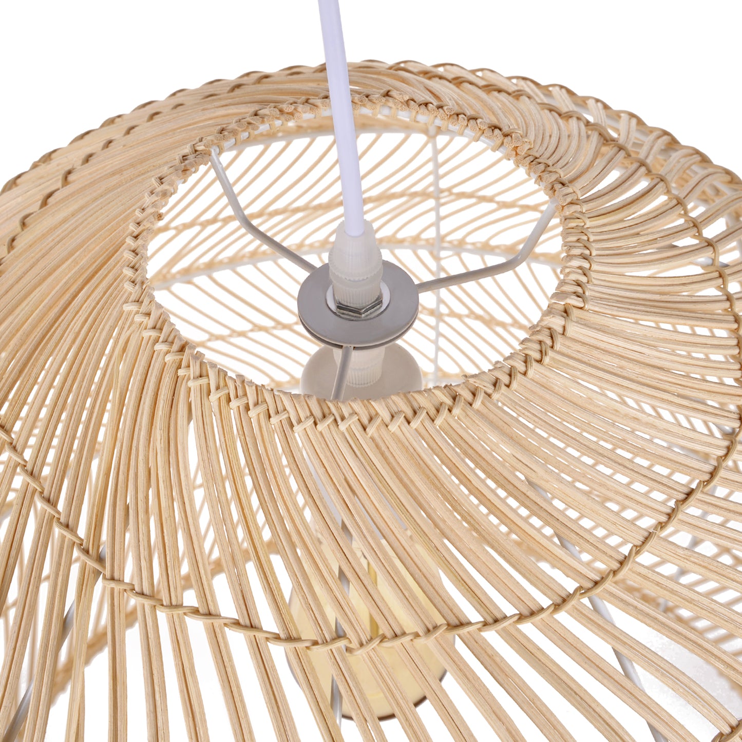(M)Rattan Pendant Lighting Dome Natural E26 for Living Room