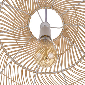 (M)Rattan Pendant Lighting Dome Natural E26 for Living Room