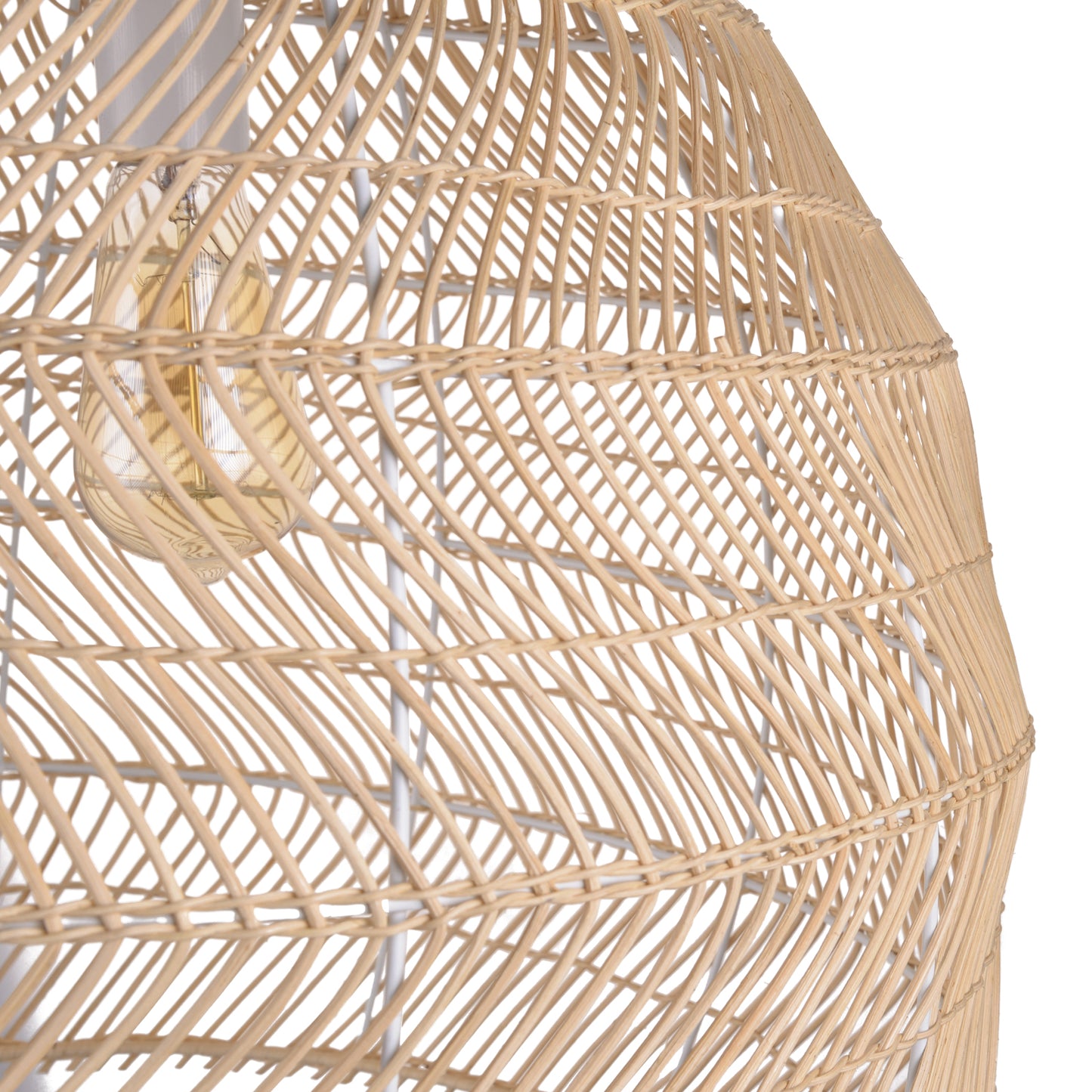 (M)Rattan Pendant Lighting Dome Natural E26 for Living Room