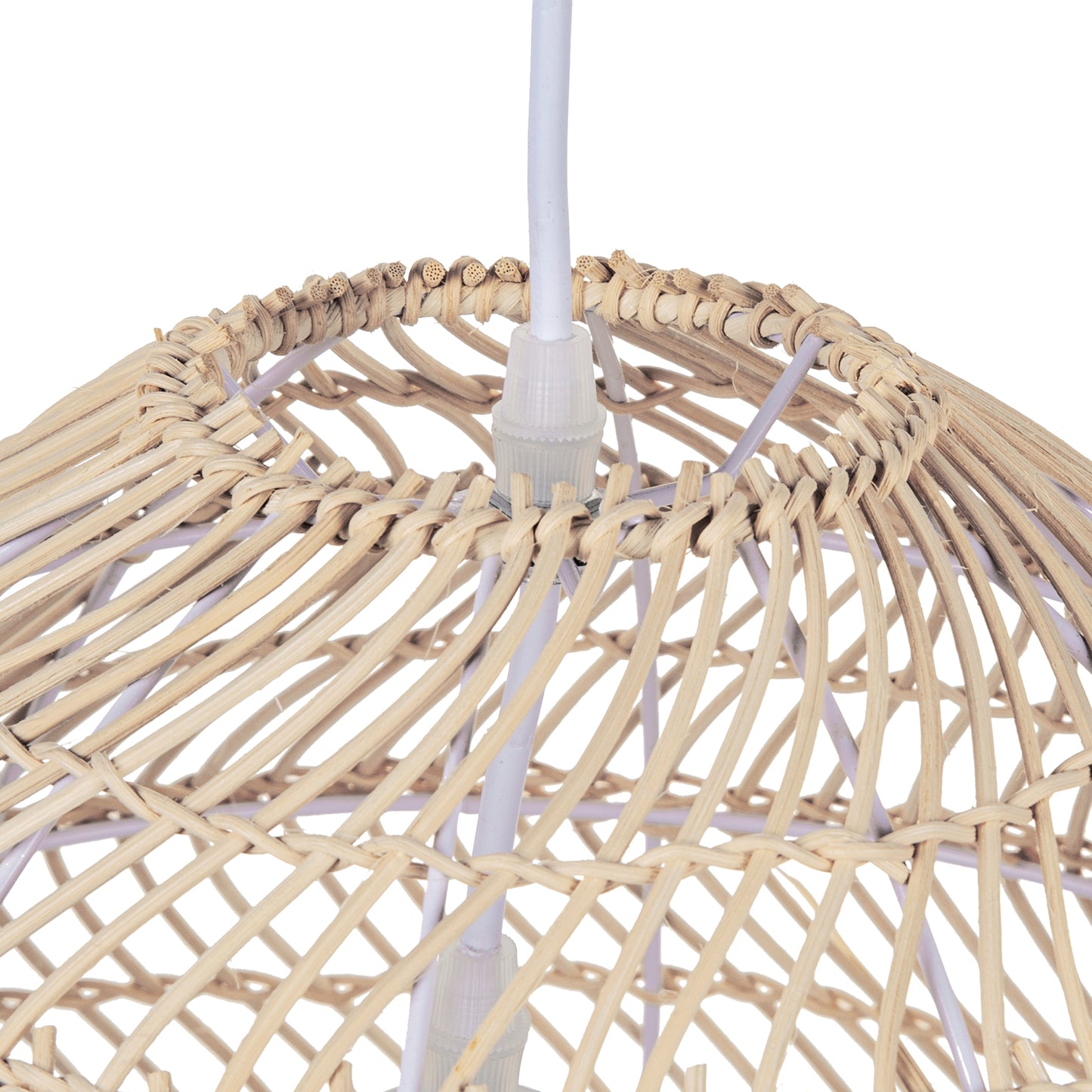 Dome Rattan Pendant Lighting Fixture Natural for Living Room