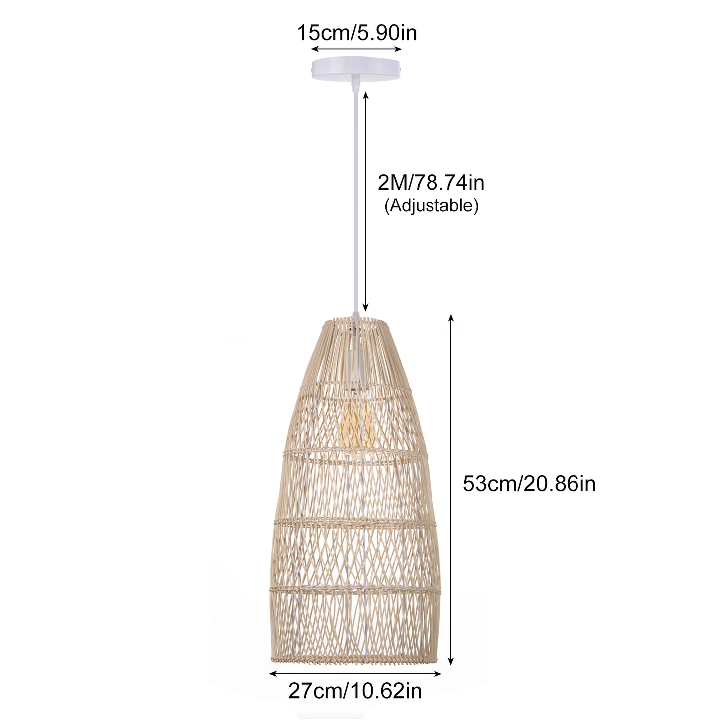 (Y)Bedroom Study Lamp Tea Room Rattan Chinese Rustic Rattan Chandelier