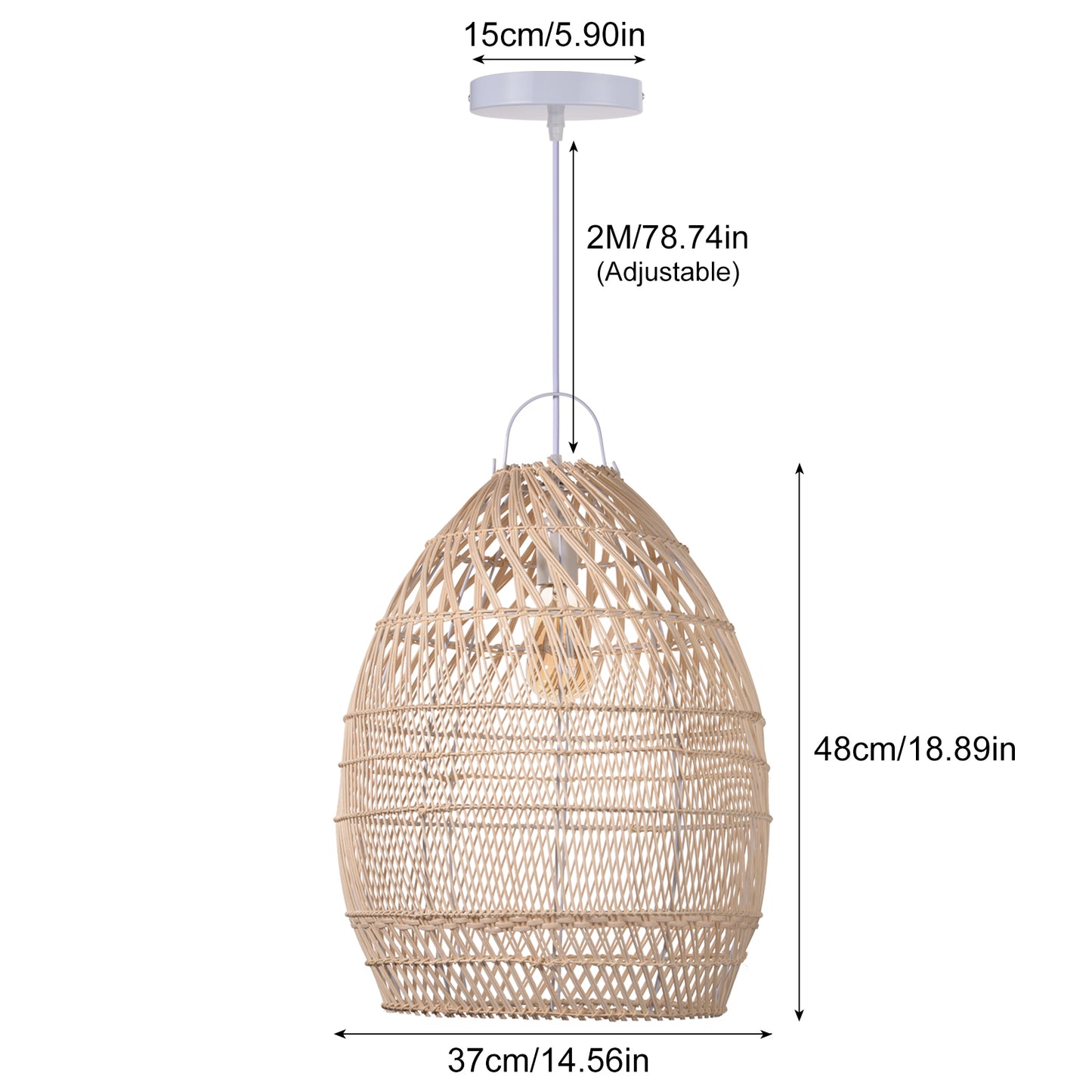 (Y)Bamboo Chandelier Rattan Hand-Woven Chandelier