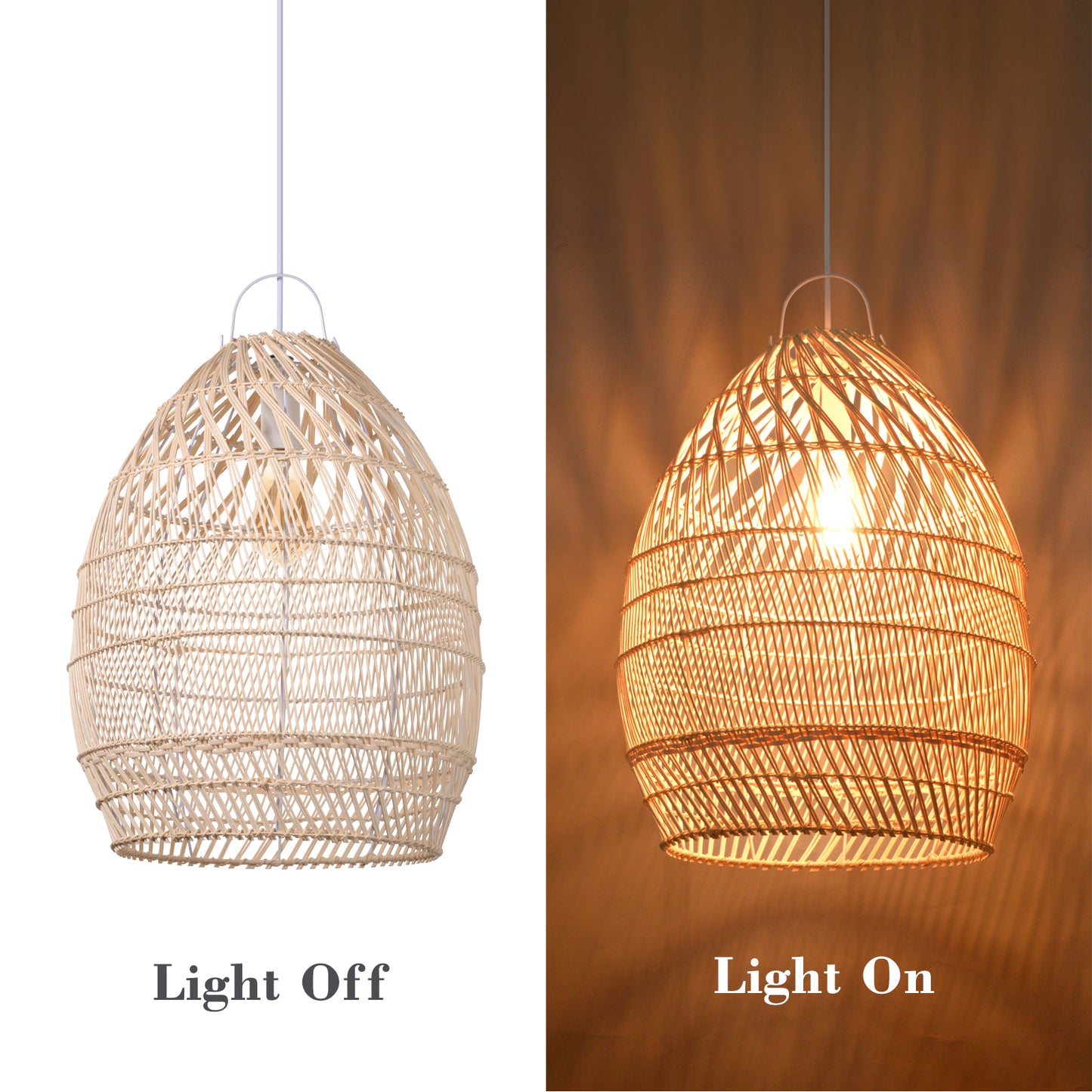 (Y)Bamboo Chandelier Rattan Hand-Woven Chandelier