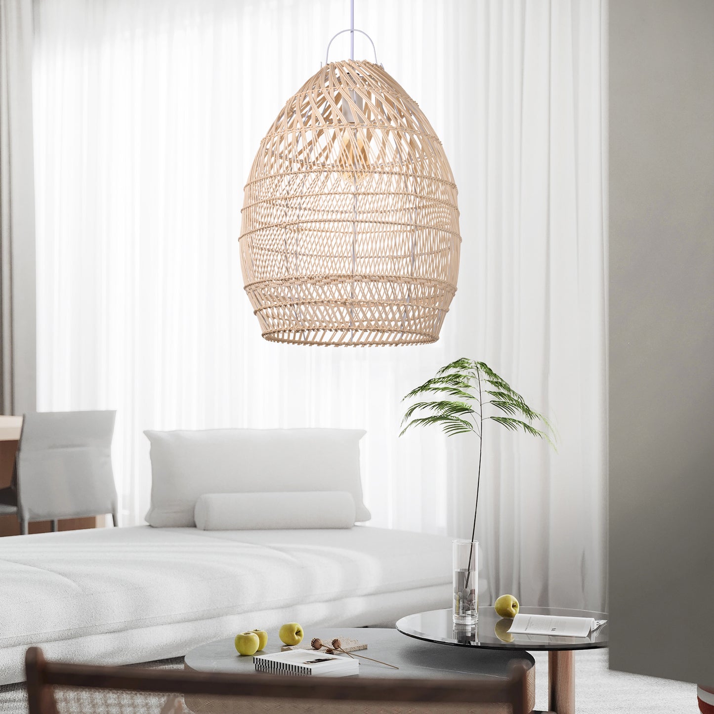 (Y)Bamboo Chandelier Rattan Hand-Woven Chandelier