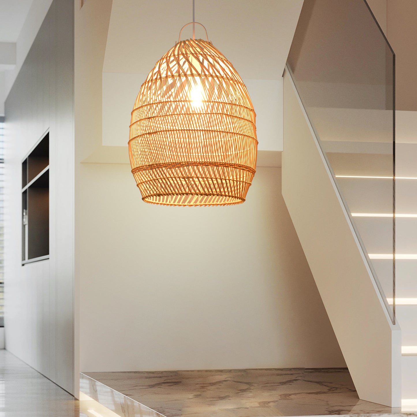 (Y)Bamboo Chandelier Rattan Hand-Woven Chandelier