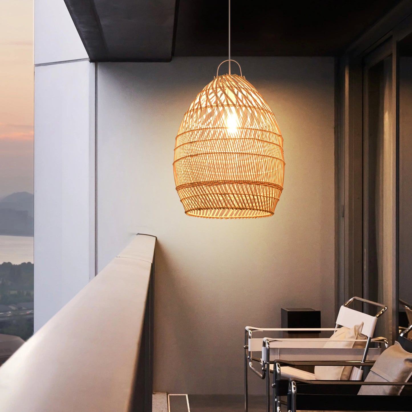 (Y)Bamboo Chandelier Rattan Hand-Woven Chandelier