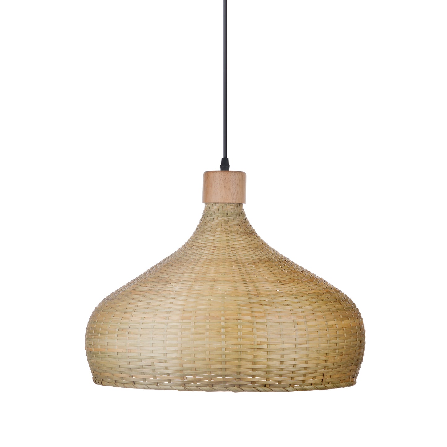 (Q)Handmade Bamboo Pendant Light, Modern Minimalist Style Bamboo Cage Pendant Light, Suitable for Living Rooms, Study Rooms, Dining Rooms